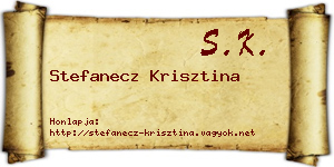 Stefanecz Krisztina névjegykártya