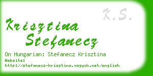 krisztina stefanecz business card